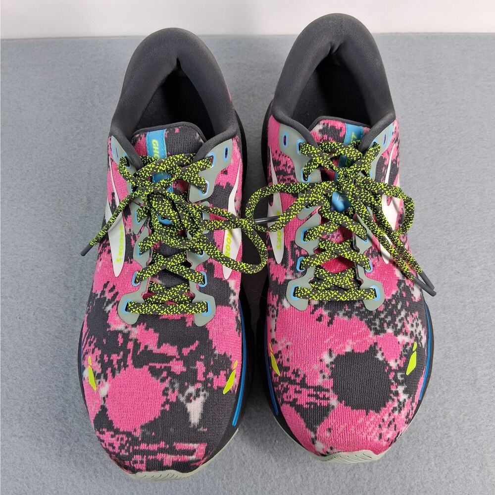 Brooks Ghost 15 Drip Edition Running Shoes Women's Size 9 Pink Black Splatter - Picture 3 of 11